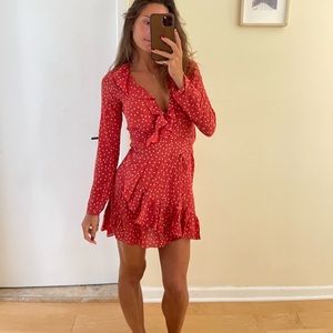 Réalisation Par Alexandra mini red dress with stars